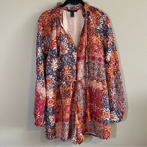 ✨ Forever 21 Women’s Pink Orange Romper Small